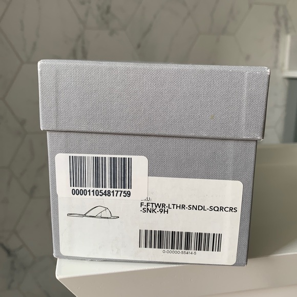 Everlane Nude Snakeskin Print Leather Crossover Sandals - Picture 7 of 10